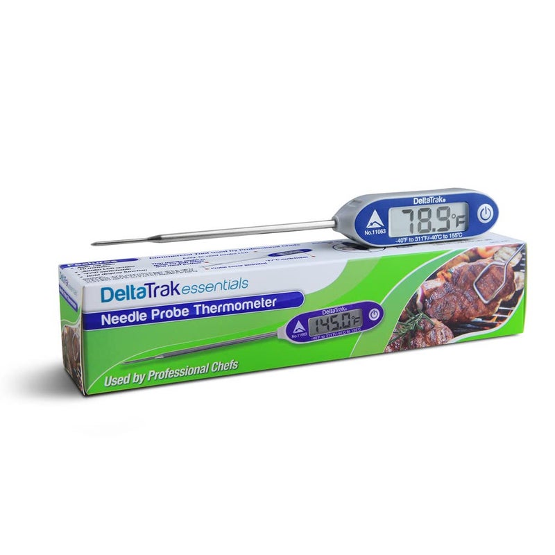 DeltaTrakessentials 11063 FlashCheck Jumbo Display Auto-Cal Needle Probe Thermometer - Image 1